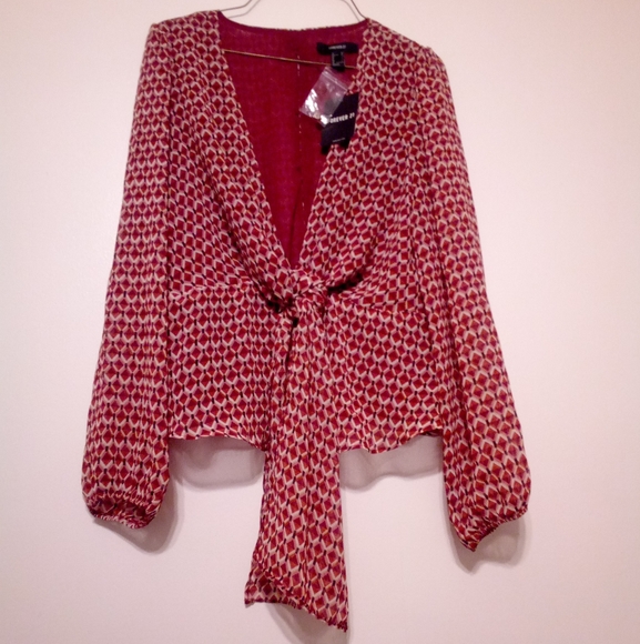 Forever 21 large, long sleeve, red, top - Picture 1 of 7